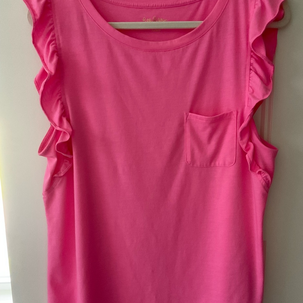Lilly Pulitzer tshirt, bright pink, large
